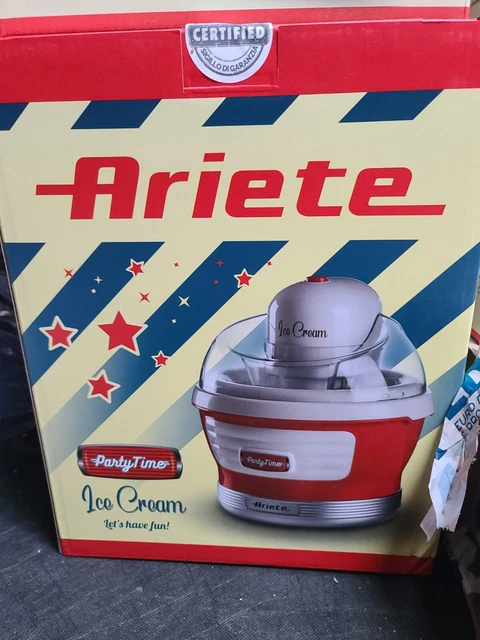 Ariete Ice Cream Maker Party Time - Macchina Per Gelato Casereccio Da 1,5L, Prepara Gelato In 30 Minuti