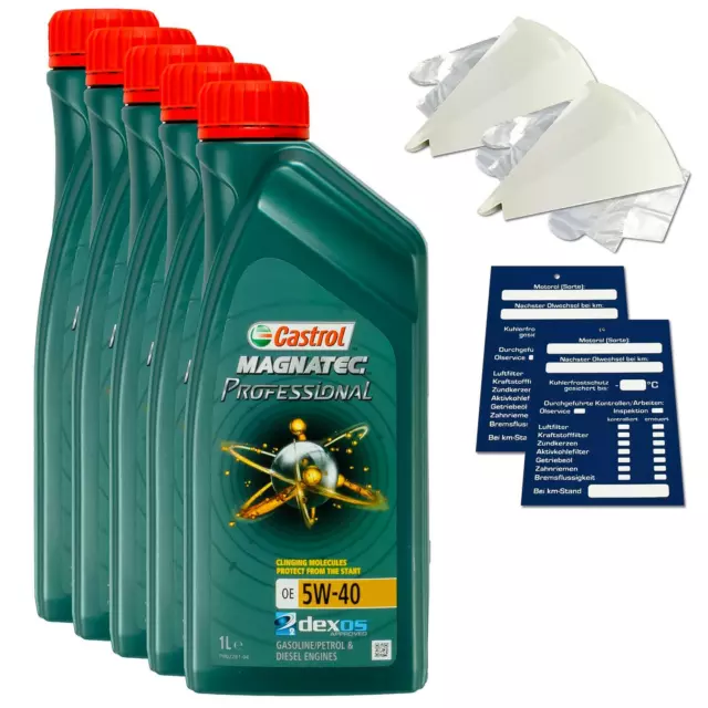 5 Litro Original Castrol Magnatec Profesional OE 5W40 Aceite de Motor 1508A8 Kit