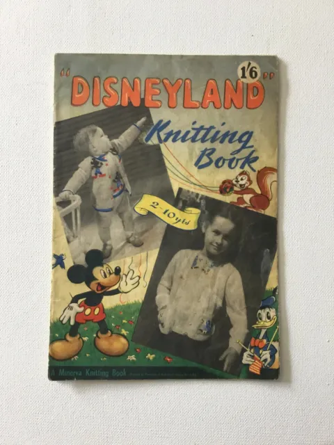 Raro Disneyland Tejer Patrón Libro Infantil Años 1940 Mickey Mouse Disney