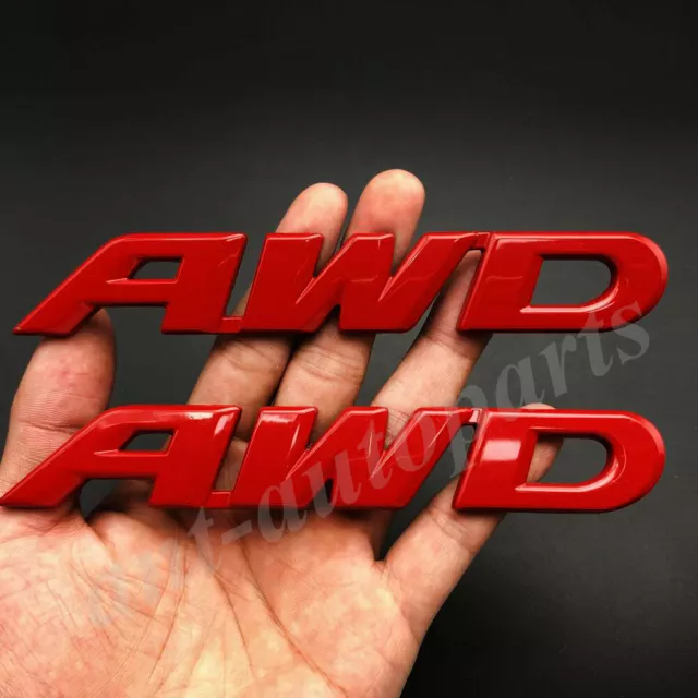 2pcs 3D Metal AWD Car Auto Trunk Emblem Badge Decals Sticker V6 4X4 SUV 4WD