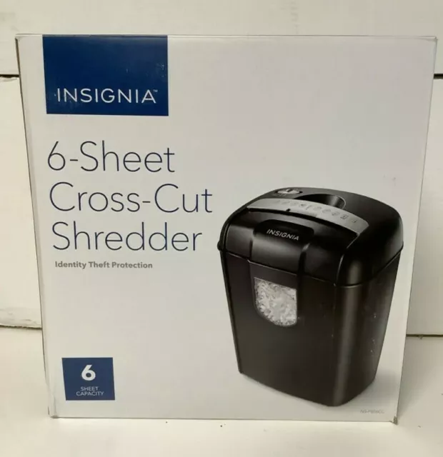 NEW Insignia NS-PS06CC BLACK 6-Sheet Crosscut Compact SHREDDER office