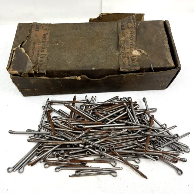 1940s Campbell Hammer Lock Cotter Pins 2-1/4" Box of 150 American Chain & Cable