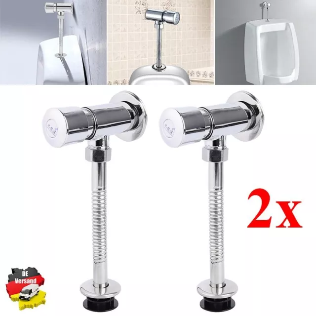 2x DN15 Urinal Druckspüler Pissoir Aufputz Druck Chrom Legierung Urinalspüler DE