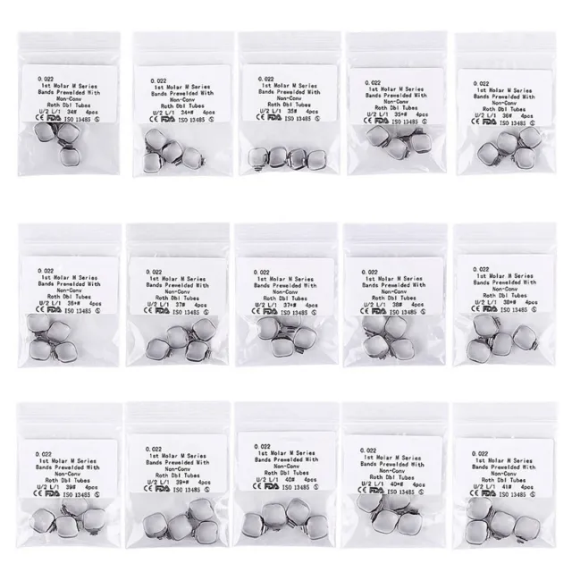 10 Packs 29#-43# Prewelded 1st Molar Bands Dental Ortho Non-Con Roth 022 U2/L1