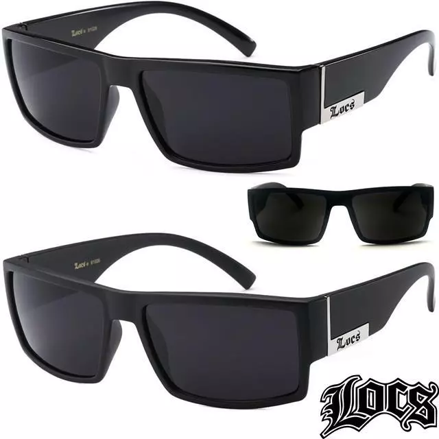 Locs Gangsta Sunglasses Wrap Around Black Hip Hop Designer Small Men Women Uv400