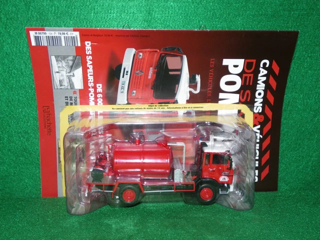 Miniature Hachette Camion Citerne Pompier – Brimont Apache Sécurité Civile N°126 – 1/43