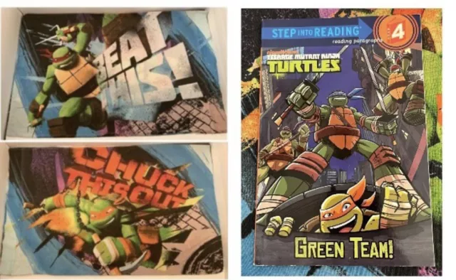 Funda de almohada Nickelodeon Teenage Mutant Ninja Turtles 2012 y libro de equipo verde TMNT 