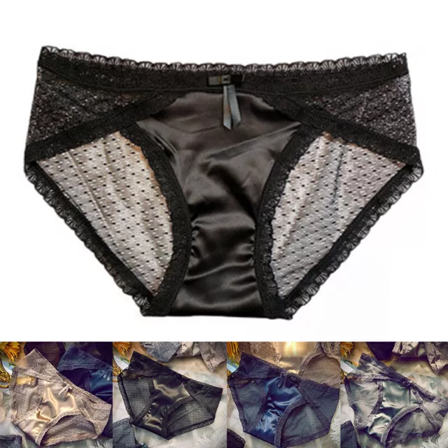 WOMEN BRIEFS SATIN Ladies Lingerie Panties Seamless Sexy Silk-Like