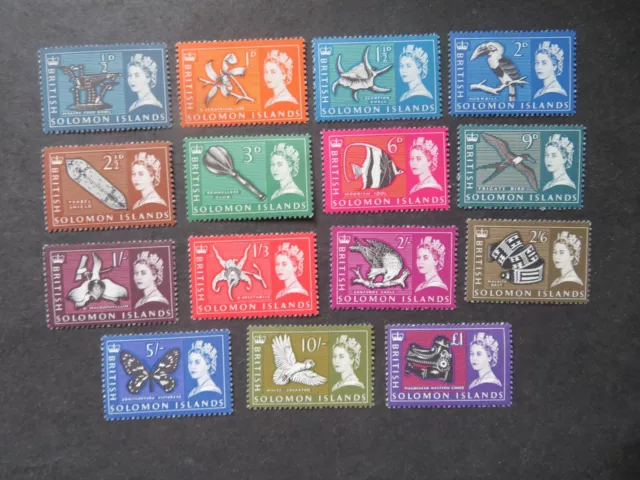 1965 British Solomon Islands Set SG112-126 Mounted Mint