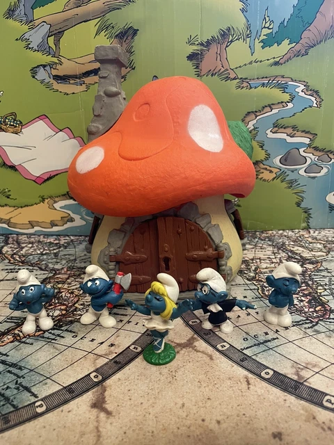 Puffi Smurfs Puffo Smurf Casa Dei Puffi Grande Hous Smurfs 40001 Con 5 Puffi
