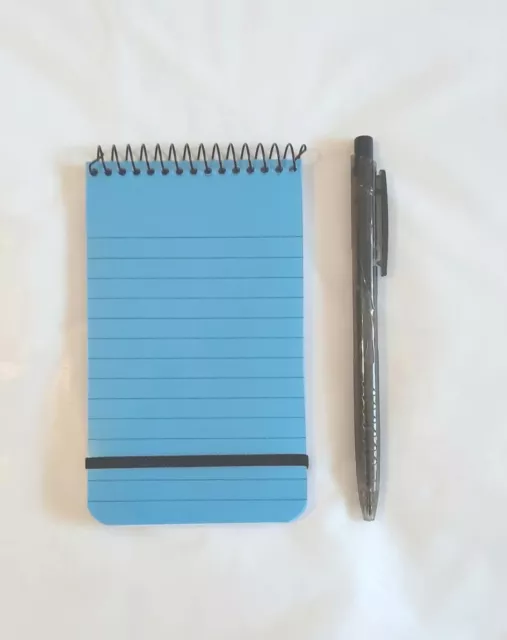 1 Small Spiral NOTEPADS & Pen Ruled Paper 50sheets  Pocket size (T4C) PP cover