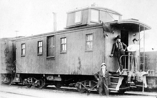 Railroad Train Caboose Amboy Illinois IL Reprint Postcard