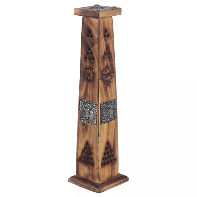 6x of Decorative Elephant Inlay Wooden Tower Incense Burner Box Wholesale JobLot