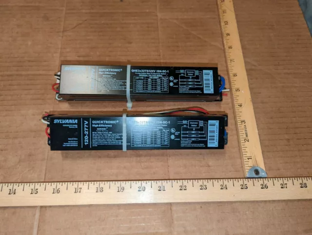 Lot Of Two [2] Osram Sylvania QHE3x32T8/UNV ISN-SC-1 Ballasts Hussmann OEM