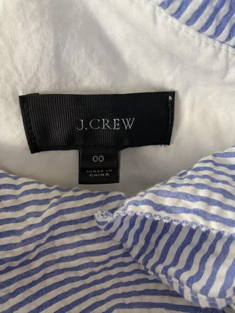 J.Crew Womens One Shoulder Seersucker Ruffle Dress-Size 00 3