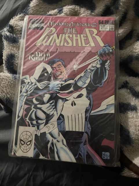 Punisher Annual 2 Vs Moon Knight For 1St Time Atlantis Attacks Marvel 1989
