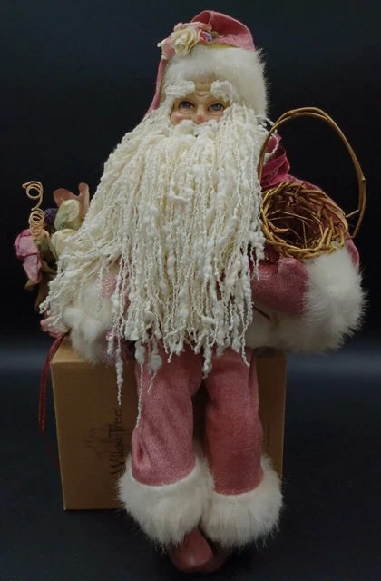 Santa Pink Victorian Christmas Holiday Shelf Mantel Sitter 15"