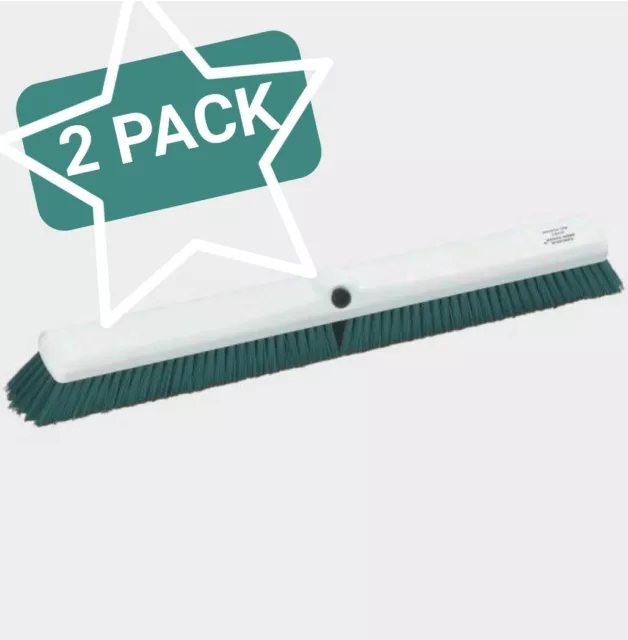(2), Carlisle 24" Spectrum Omni Sweep GREEN Broom Heads. 4189109 (Made in USA)