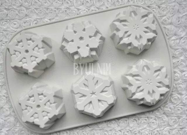 (Silicone Soap Mould Plaster Mold) Snowflake 6 balls AU Stock