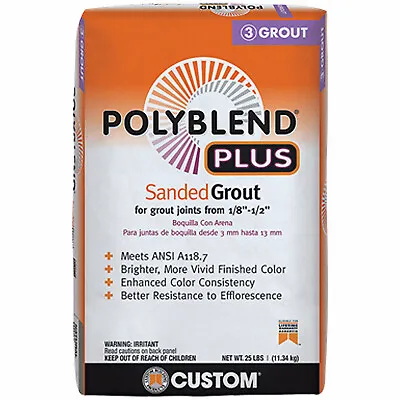 Polyblend Plus Sanded Grout, Powder, Characteristic, Brown/Velvet, 25 lb Bag