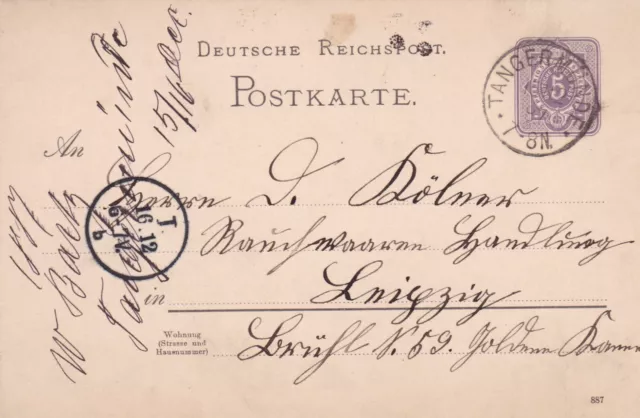 PK Dt.Reichspost , 1887 , Tangermünde
