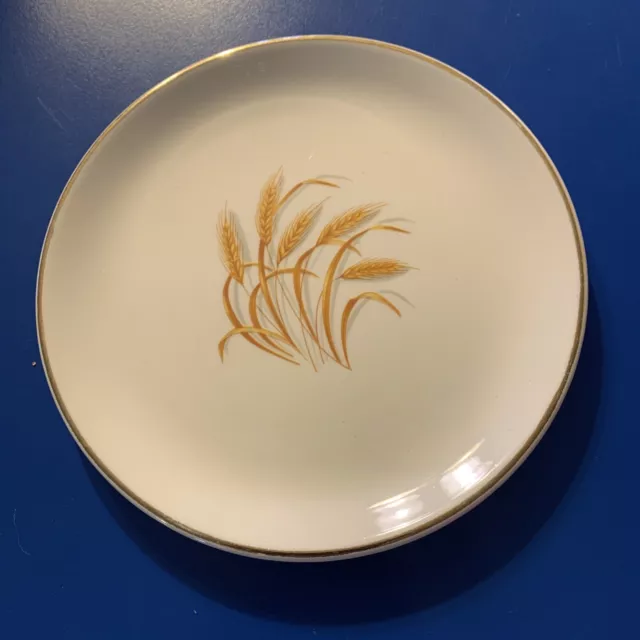 Homer Laughlin Golden Wheat Pattern 22Kt Gold Plate 6”