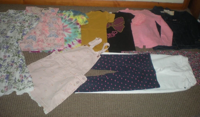 Bundle Girls Clothes age 8-9yrs  Denim Jacket  Pinafore  Jeans Tops Leggings M&S
