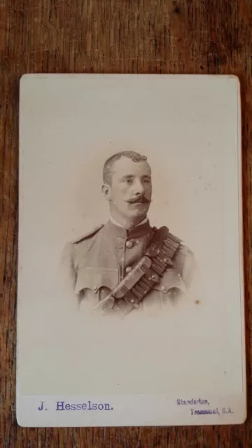 1900'S Antique Cabinet Card Photograph Soldier Boer War South Africa Transvaal