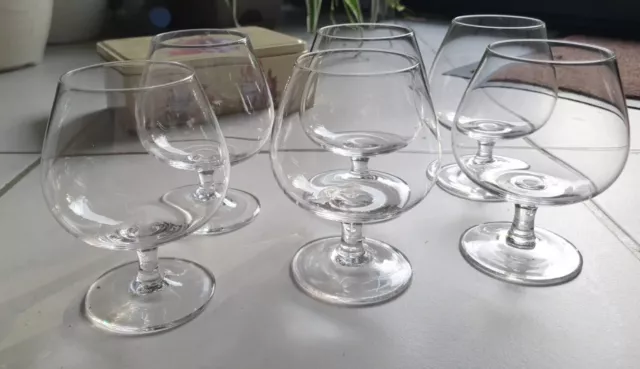 6 grands verres à digestif Cognac en cristal de Vannes signés H= 12cm