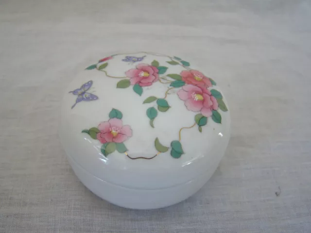 Takahashi San Francisco "Camille" Porcelain Trinket Box Butterfly/Flowers 131518