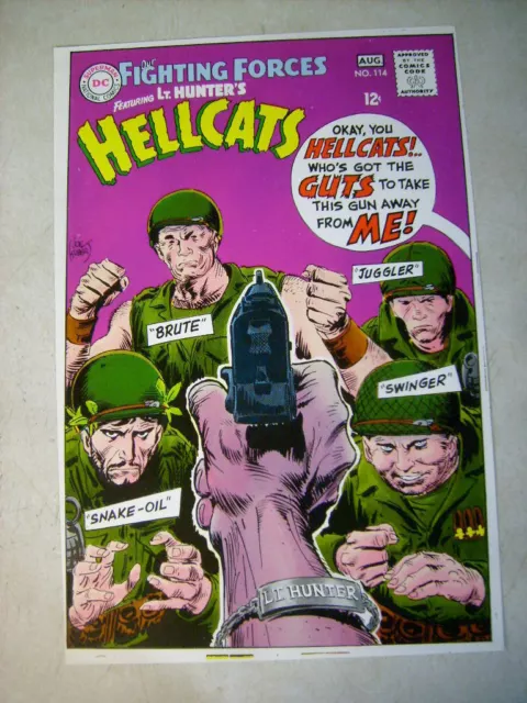 OUR FIGHTING FORCES #114 ART original cover proof 1968 KUBERT WAR DC HELLCATS
