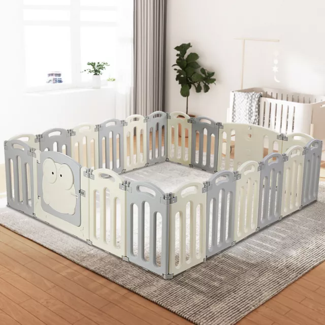 20 Panel Baby Playpen Safety Fence Foldable Toddler Activity Center HDPE