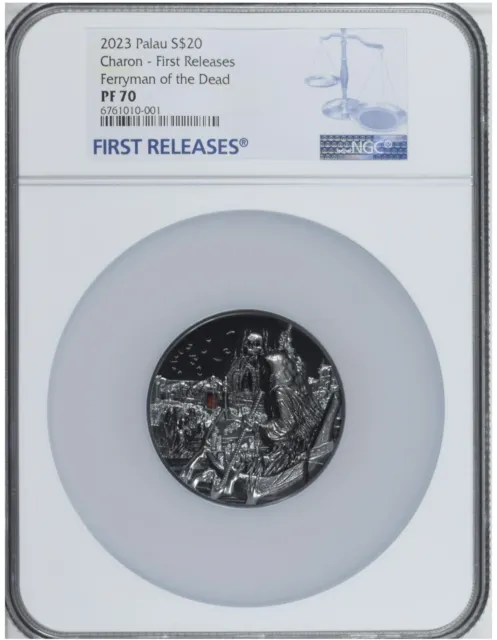 NGC PF70 FR 2023 Palau Ferryman of the Dead Charon Coin UHR 3 oz silver coin