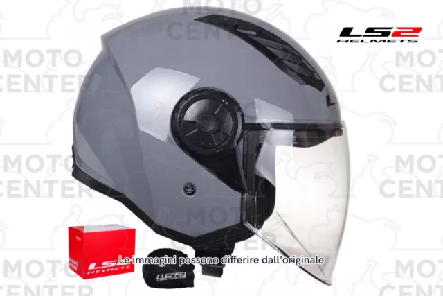 Casco Jet Ls2 Of616 Airflow Ii Nardo Grigio Lucido Visiera Lunga Taglia S (55-56