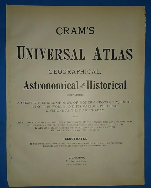 VINTAGE 1899 ATLAS Map ~ INDIANAPOLIS, INDIANA ~ Old Antique Original ...
