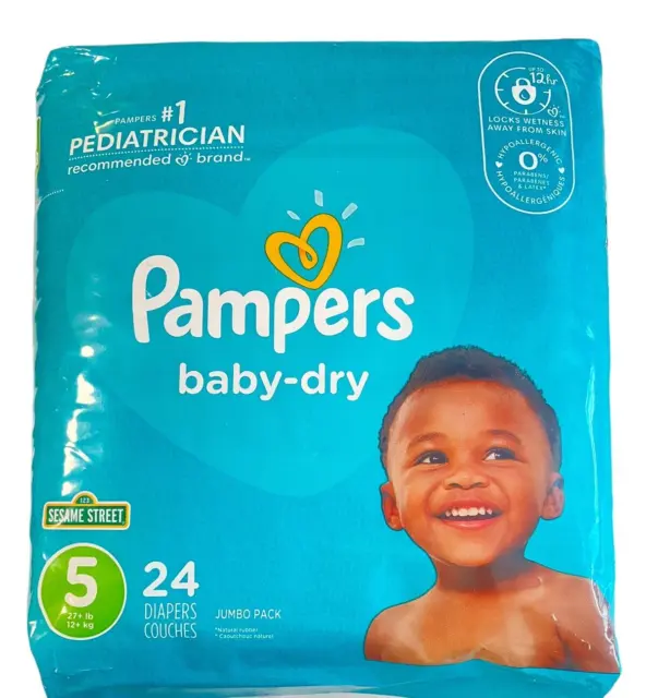 Pampers Baby Dry Disposable Diapers Size 5 24 count