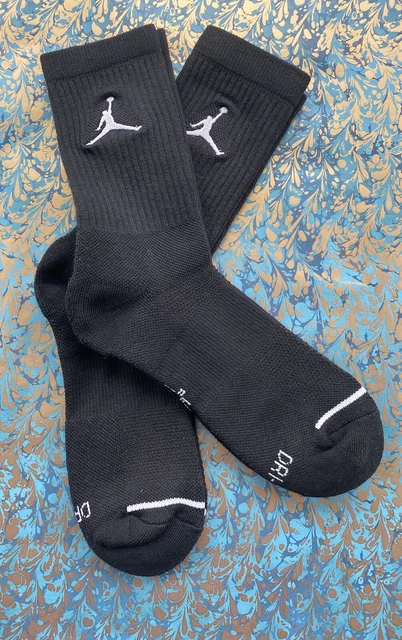 Calzini neri Nike Everyday Jordan JumpMan 2 paia piccoli 2-5 equipaggio bambini junior