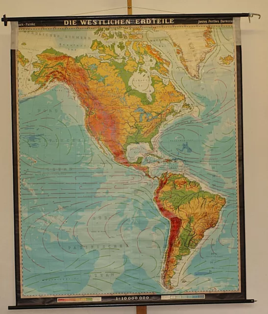 School Wall Map School Map America 1z10Mio 162x199 1973 Vintage New World