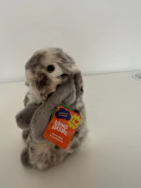 LIVING NATURE LOP Eared Ear Bunny Rabbit Grey Soft Plush Toy New With ...