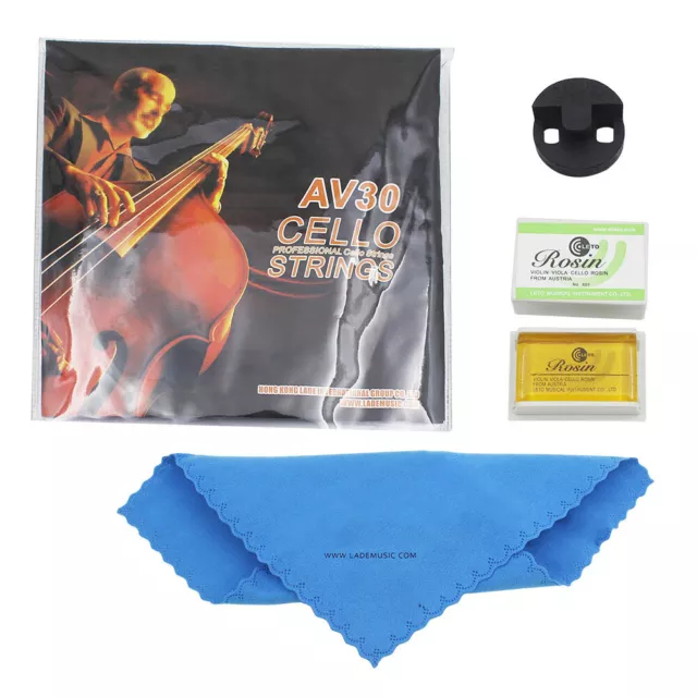 Set 4 in 1 corde pulizia tessuto pratica uvetta muta per strumento violoncello GFL