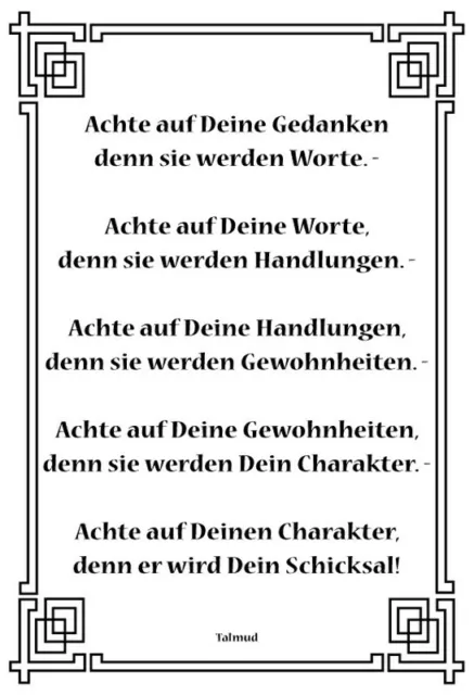 Blechschild 20x30cm gewölbt Achte Auf Deine Gedanken Deko Geschenk Schild