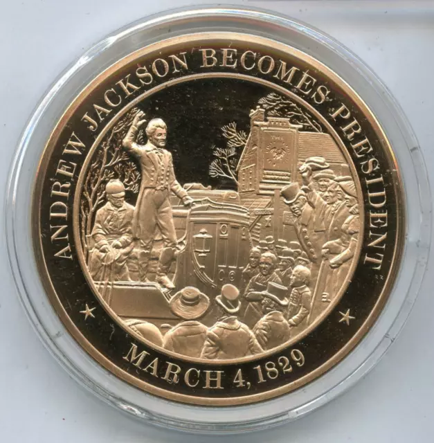 Andrew Jackson Becomes President 1829 Bronze Proof Medal Franklin Mint - JL128