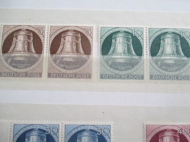 Berlin  1952  Freiheitsglocke PAAR postfrisch--Mit RAND -Nr. 75-79