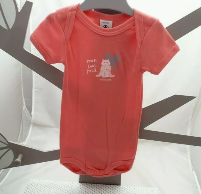 Petit Bateau body manche courte rose foncé bébé fille 9 mois