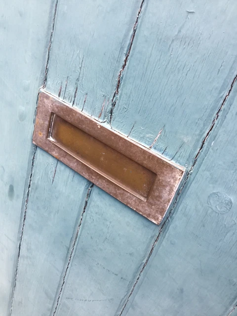 Antique Solid Wood “ledge &braced” Farmhouse Cottage Door With Original Fitt 3
