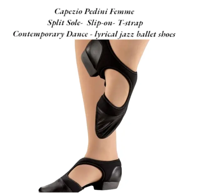 Capezio Pedini Femme T-strap size 6 CONTEMPORARY DANCE lyrical jazz ballet shoes