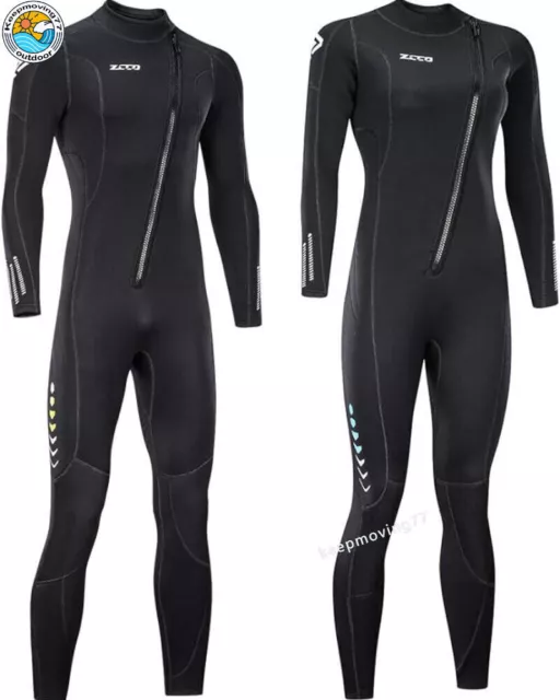 Ultra Stretch 3mm Neoprene Wetsuit,Front Zip Full Body Diving Suit for Men&Women