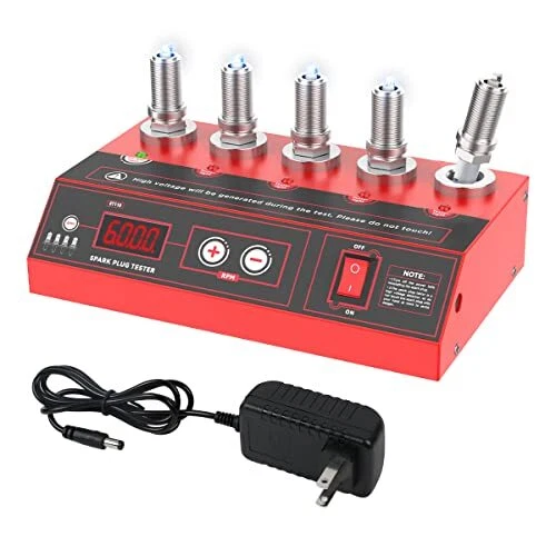 Spark Plug Tester 5-Hole Spark Tester 0~9999rpm Adjustable Frequency Ignition...