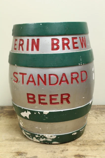 Vintage Erin Brew Standard Beer Back Bar Beer Chalk Bank Display