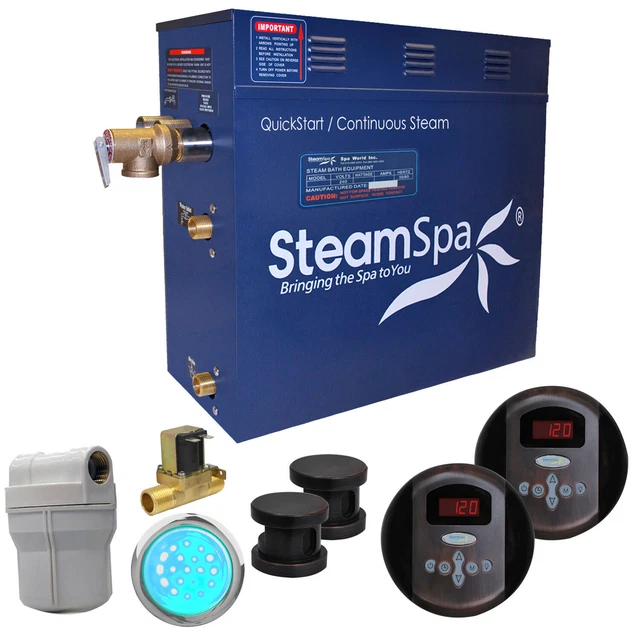 Generador de baño de vapor SteamSpa RY1200-A Royal 12 KW QuickStart - bronce